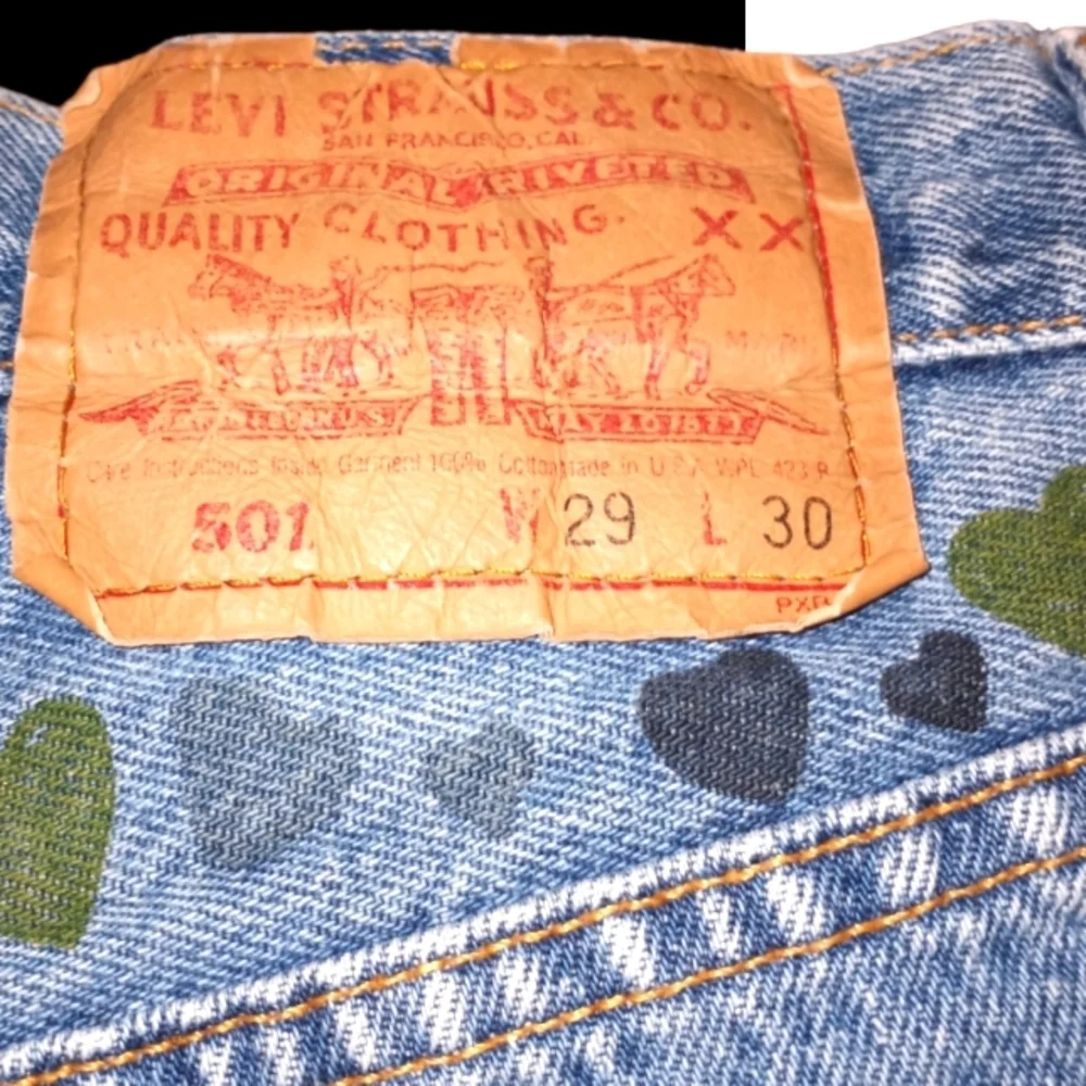Levi's upcycled raw hem distressed jean shorts